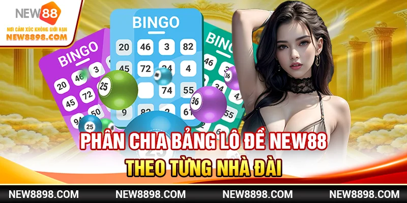 Phân chia bảng lô đề New88 theo từng nhà đài